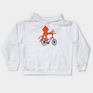 Squid On A Bicycle Kids Hoodie